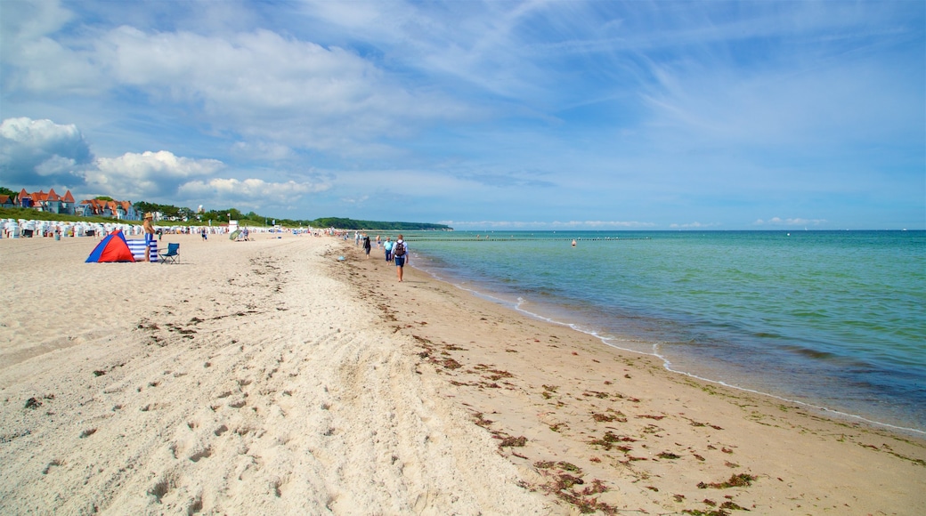 Warnemünde strand som visar kustutsikter och en strand