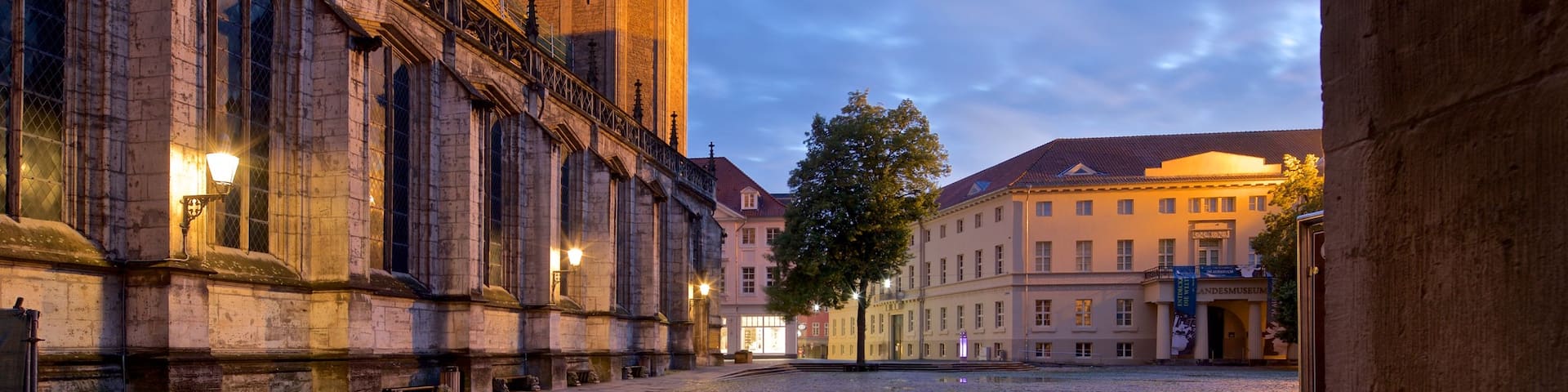 Cathédrale de Brunswick montrant ville, patrimoine architectural et scÚnes de nuit