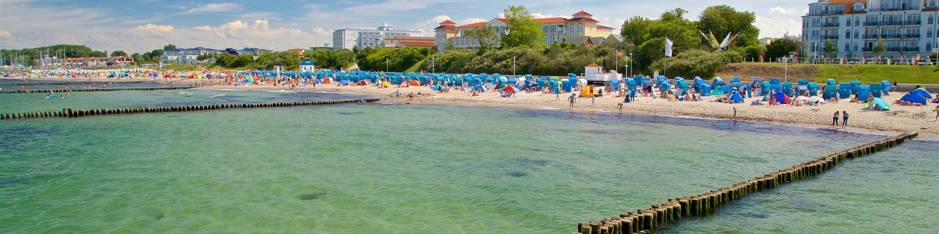 Kuehlungsborn Beach showing general coastal views, a coastal town and a sandy beach