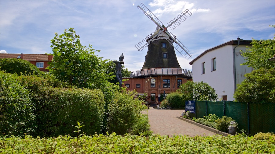 Meyers Mill showing a windmill