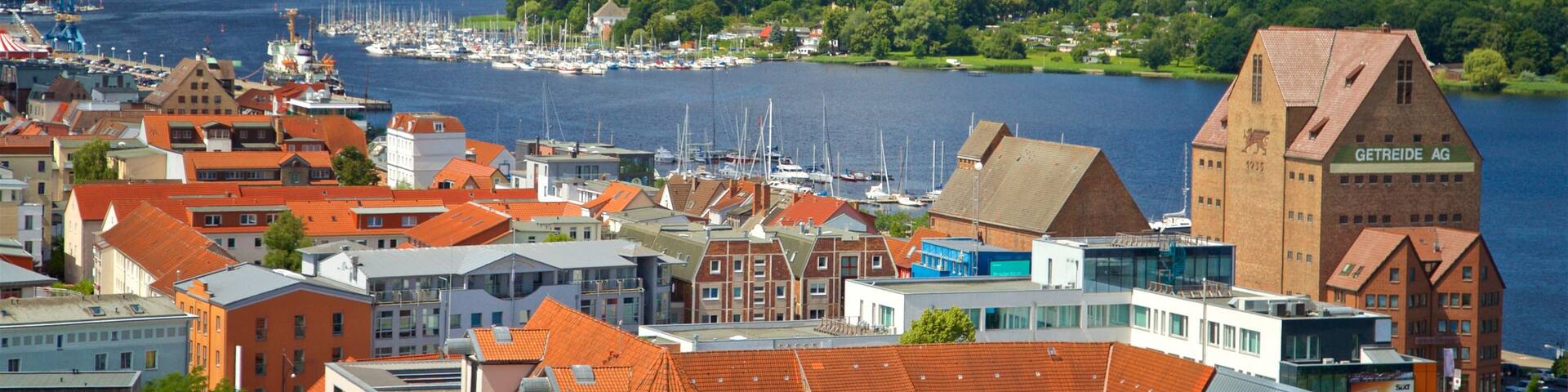 Petrikirche featuring a river or creek, a bay or harbor and a city