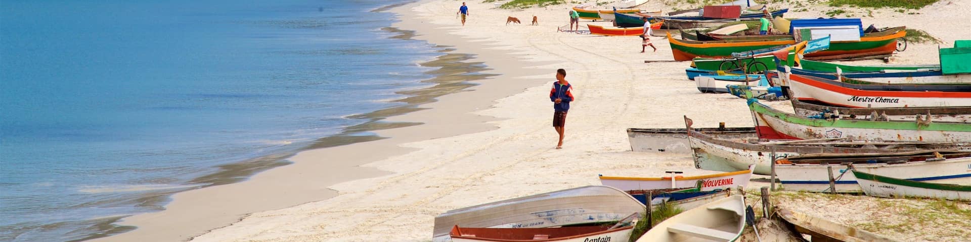 Forno Port showing general coastal views, a coastal town and a sandy beach