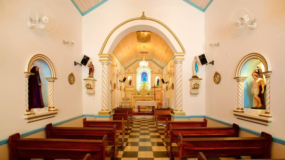 Our Lady of Remedies Church showing interior views and a church or cathedral
