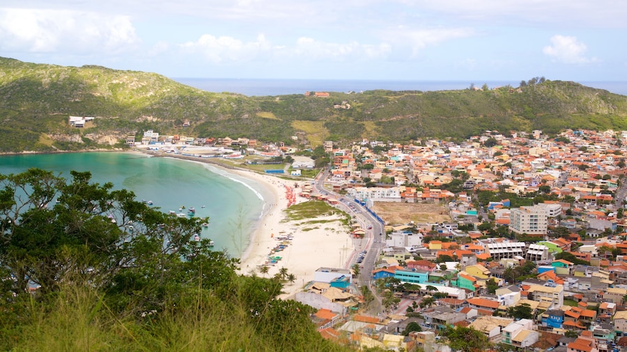 Atalaia Viewpoint featuring a coastal town, landscape views and general coastal views