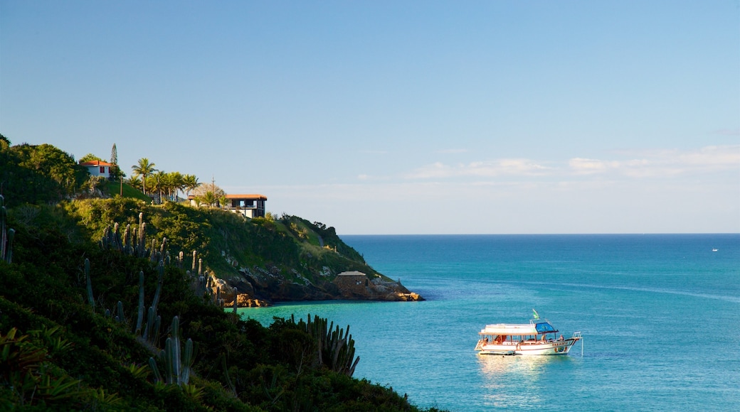 Pontal do Atalaia Beach which includes boating and general coastal views