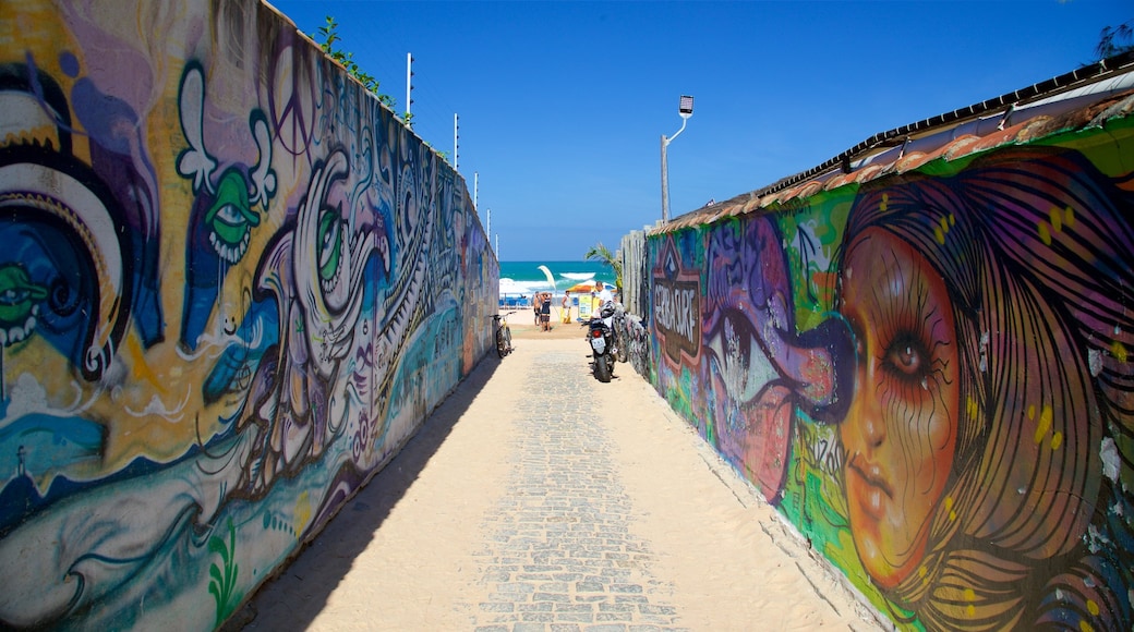 Praia de Geribá caracterizando paisagens litorâneas e arte ao ar livre