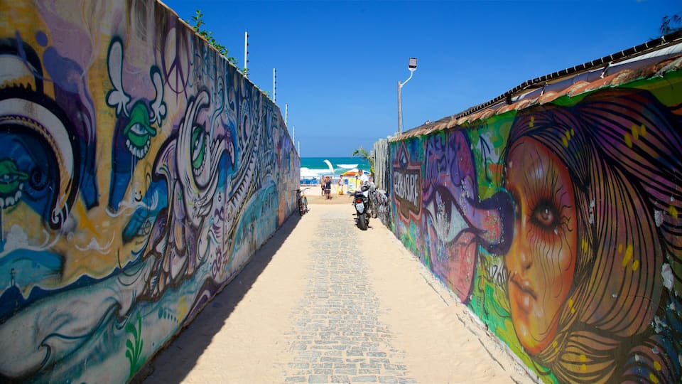 Geriba Beach bevat kunst in de open lucht en algemene kustgezichten