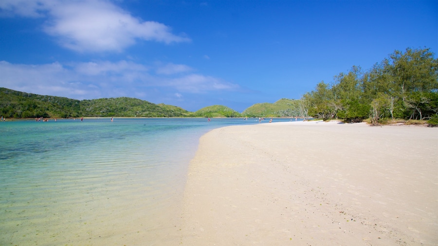 Japanese Island showing a sandy beach and general coastal views