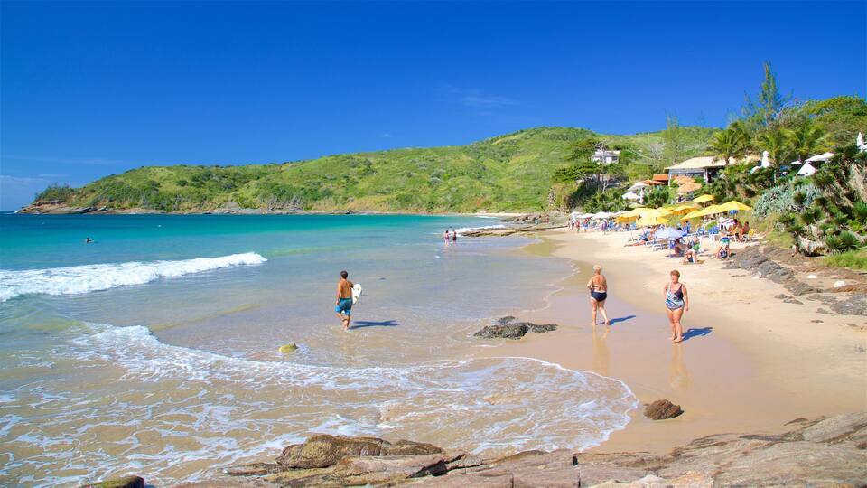 Brava Beach featuring a sandy beach and general coastal views as well as a small group of people