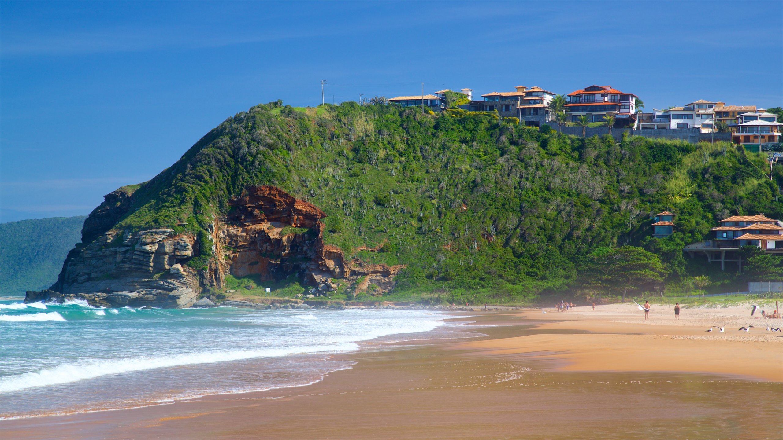 Geriba Beach featuring a coastal town, general coastal views and a beach