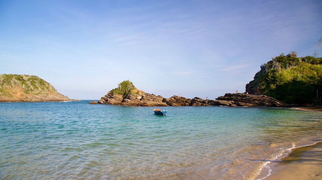 Ferradurinha Beach showing general coastal views and rugged coastline