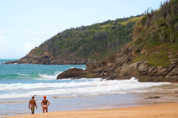 Reserve Serra das Emerencias welches beinhaltet FelskĂŒste, Sandstrand und allgemeine KĂŒstenansicht