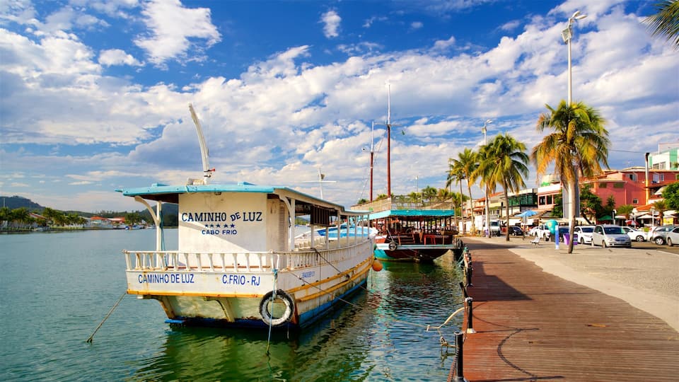 Cabo Frio featuring a bay or harbour and a coastal town