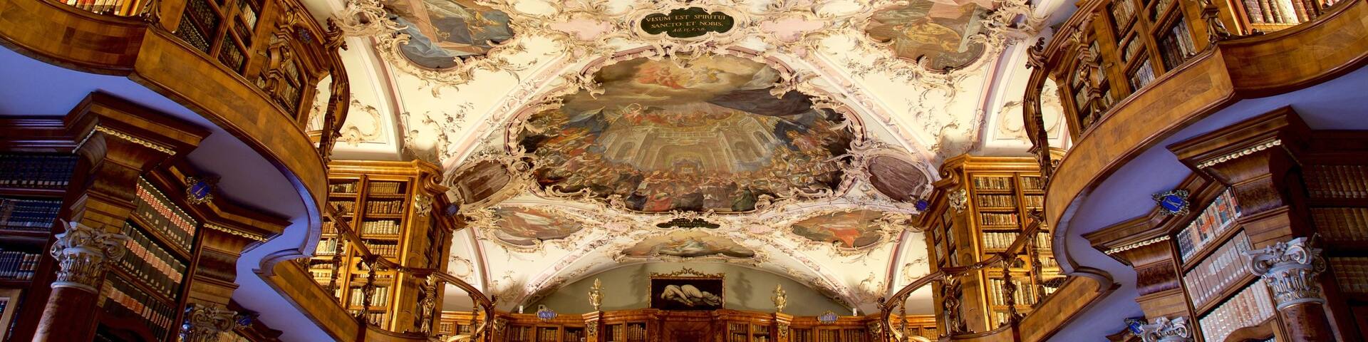 Abbey Library of Saint Gall featuring heritage elements and interior views