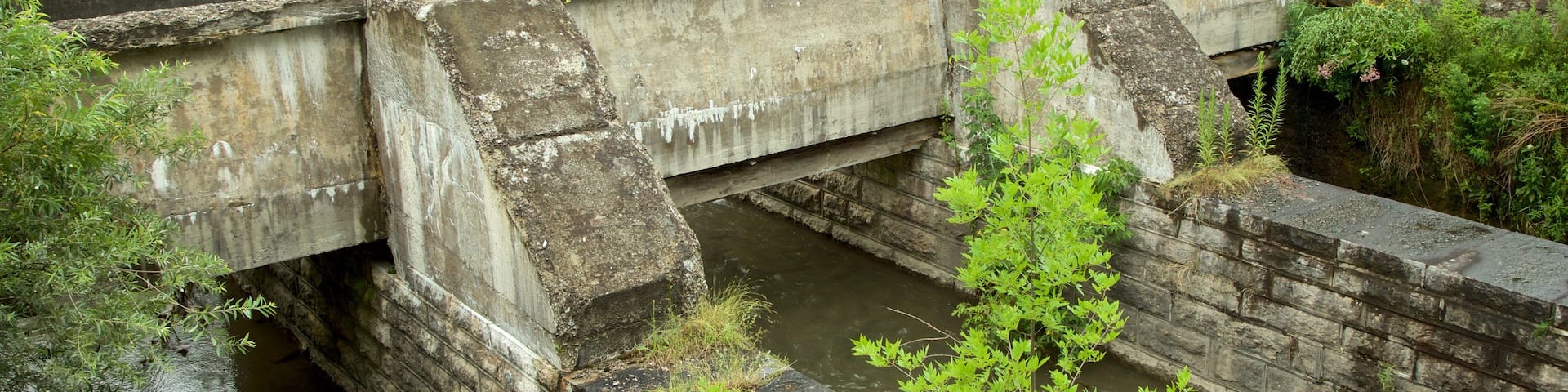 Old Erie Canal Historic State Park showing a river or creek and a bridge