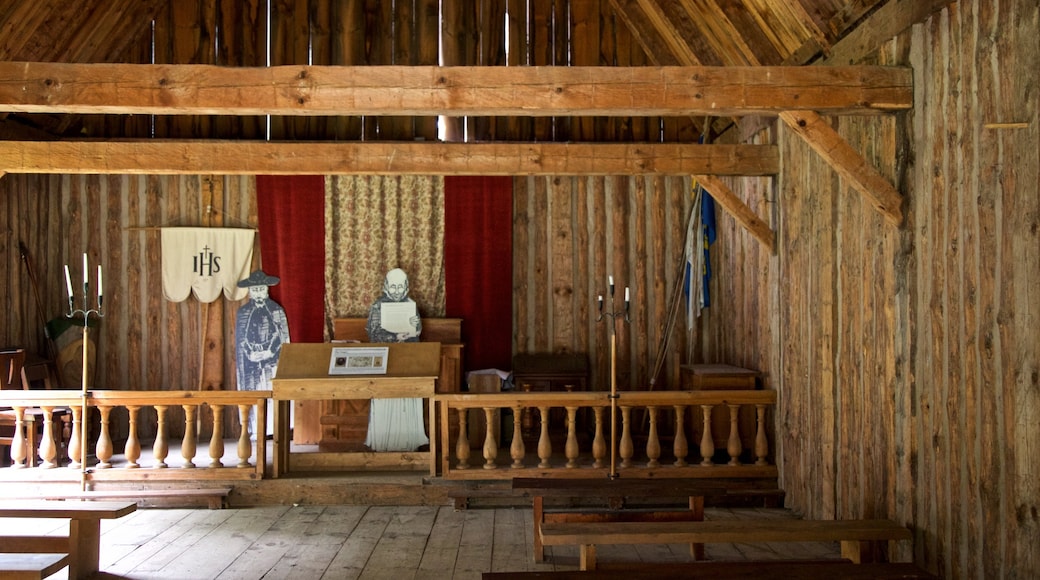 Sainte Marie among the Iroquois showing heritage elements and interior views