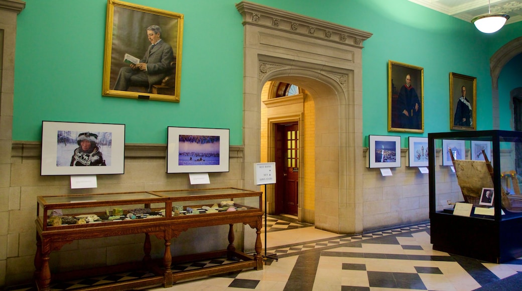 Peary-MacMillan Arctic Museum showing art and interior views