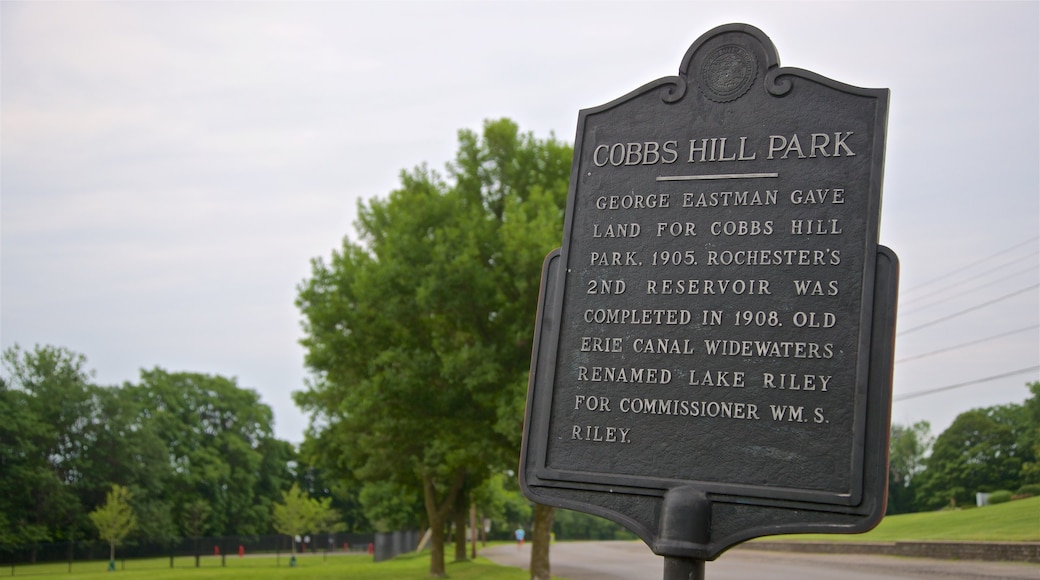 Cobbs Hill Park showing signage