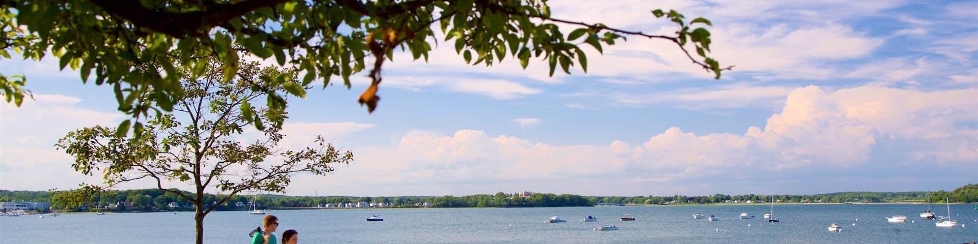 East Prom Trail which includes a park and a bay or harbor as well as a couple