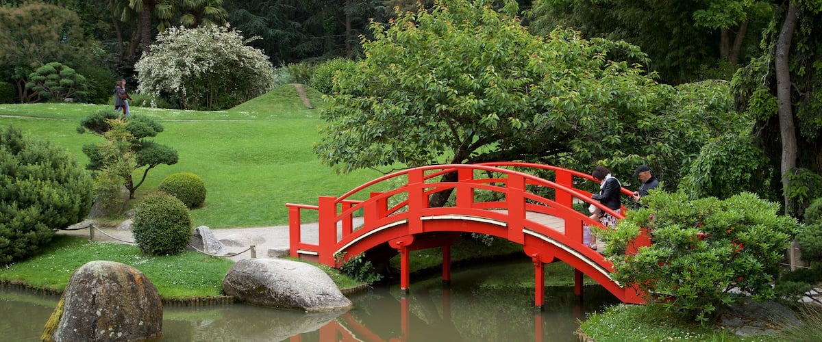 Japanese Garden Toulouse which includes a bridge, a pond and a garden