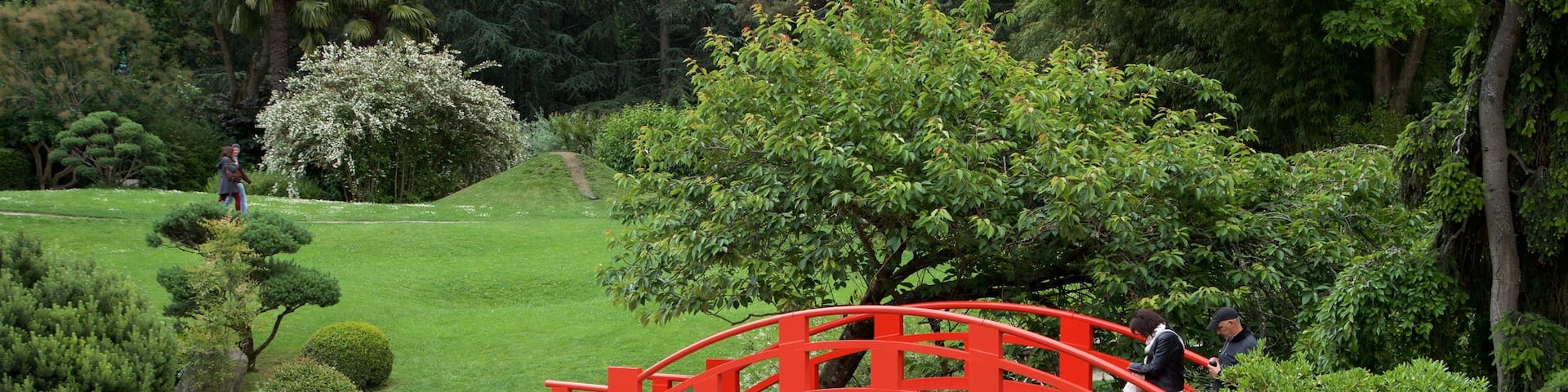 Jardin japonais de Toulouse qui includes parc, mare et pont