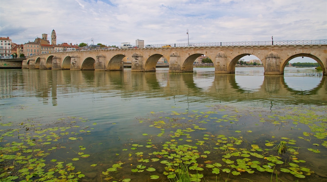 Puente Saint-Laurent ofreciendo una ciudad, un río o arroyo y un puente