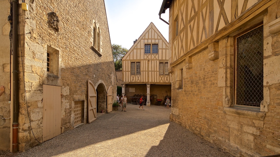 Burgundy Wine Museum featuring a small town or village and heritage elements
