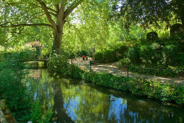 Jardin des Plantes featuring a garden and a river or creek