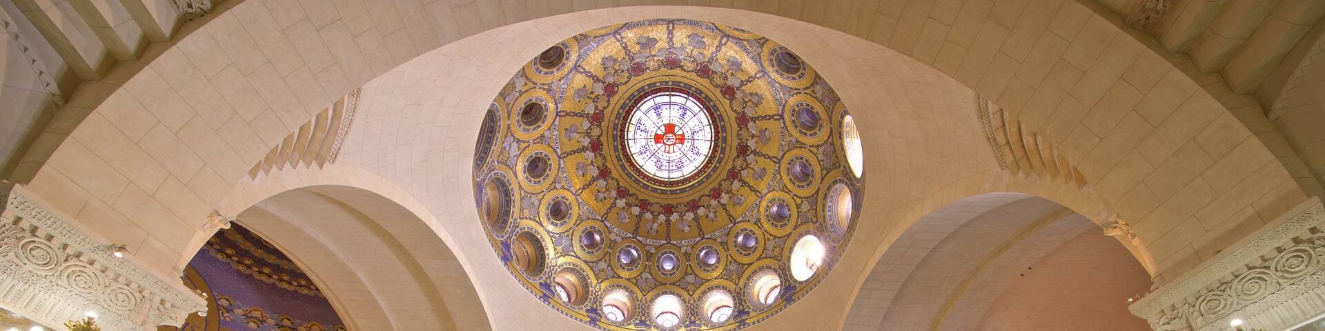 Rosary Basilica featuring interior views, a church or cathedral and heritage elements
