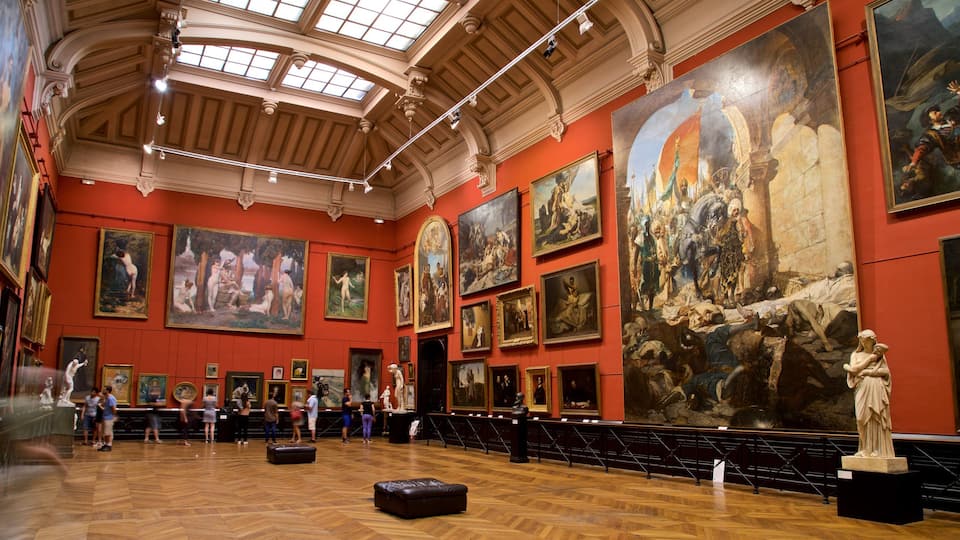 Museum of the Augustins showing interior views and art as well as a small group of people