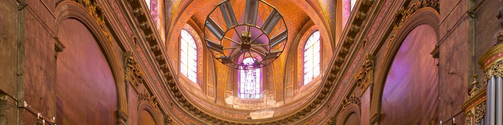 Église Notre-dame de la Dalbade montrant église ou cathédrale, patrimoine historique et vues intérieures