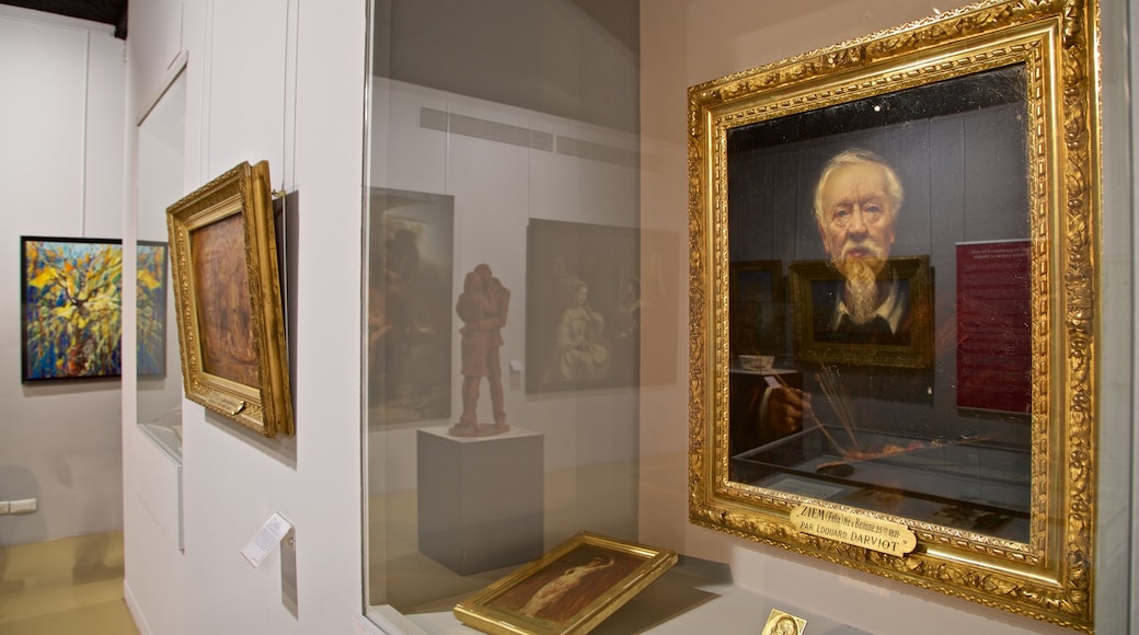 De sköna konsternas museum som visar interiörer och konst