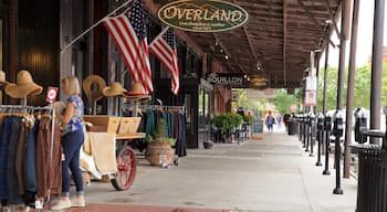 Old Market featuring signage as well as an individual female