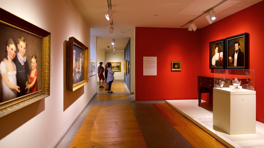 Portland Museum of Art showing art and interior views as well as a small group of people