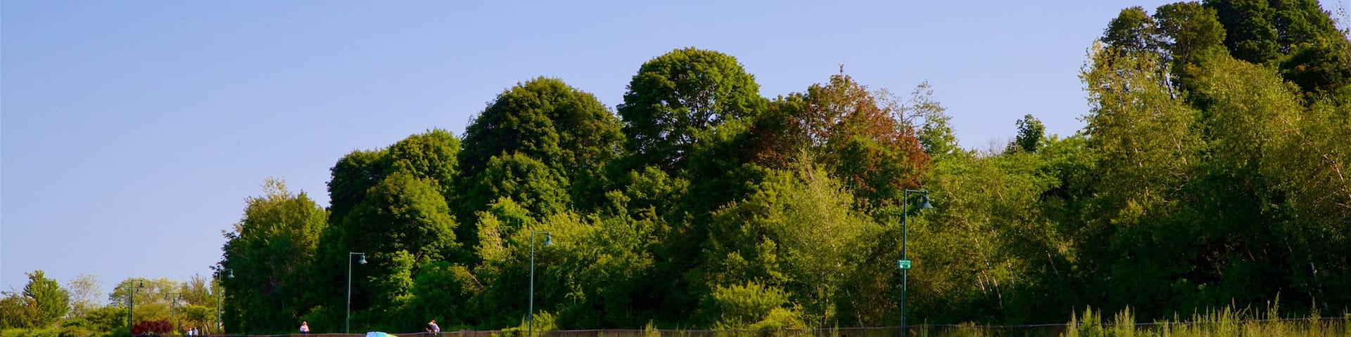 East End Beach das einen Sandstrand und allgemeine Küstenansicht sowie kleine Menschengruppe