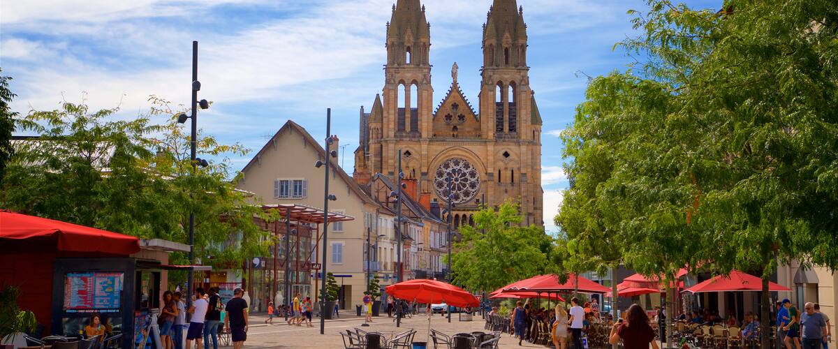 Moulins featuring a church or cathedral and heritage architecture