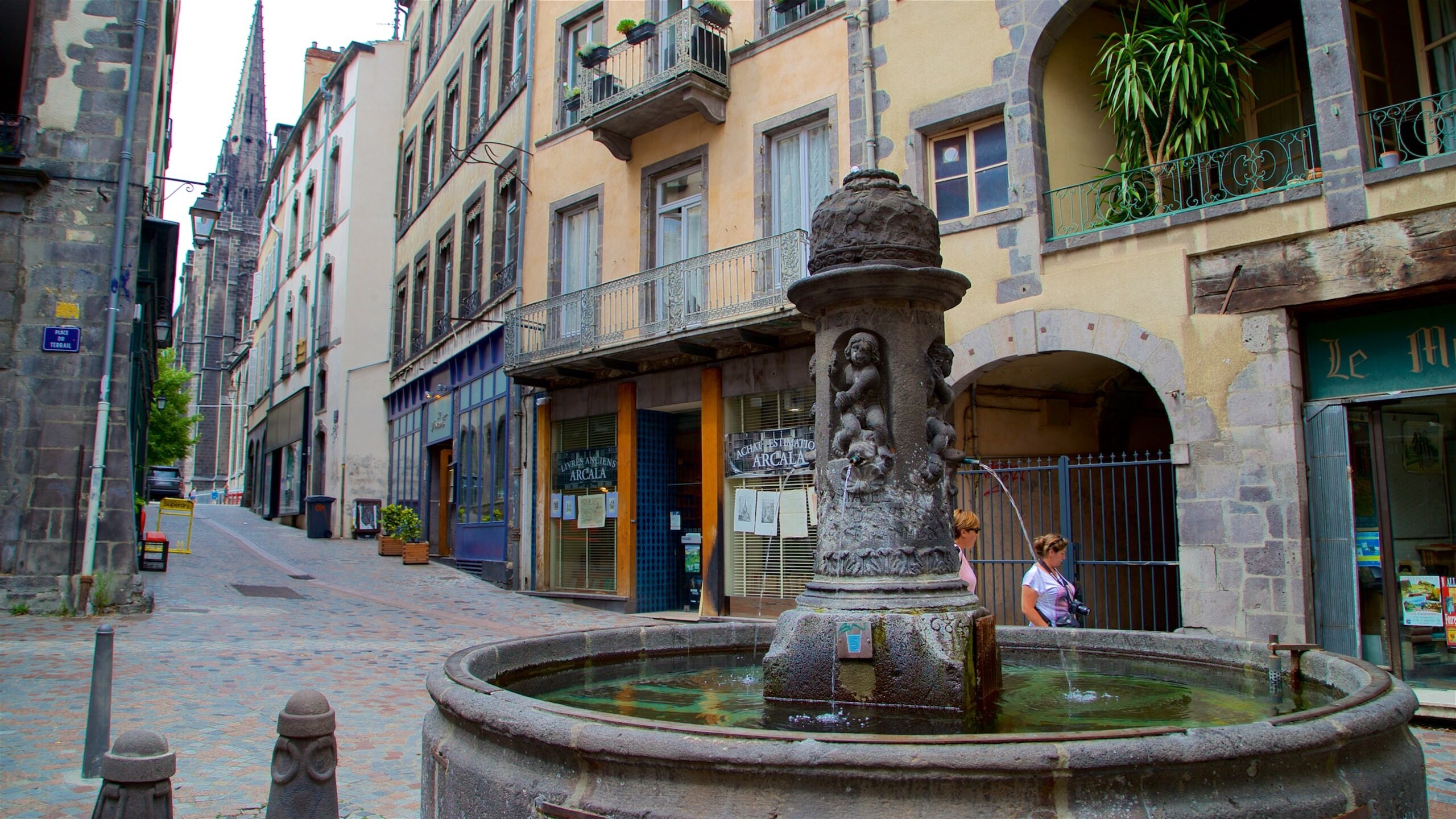 Clermont-Ferrand showing a fountain