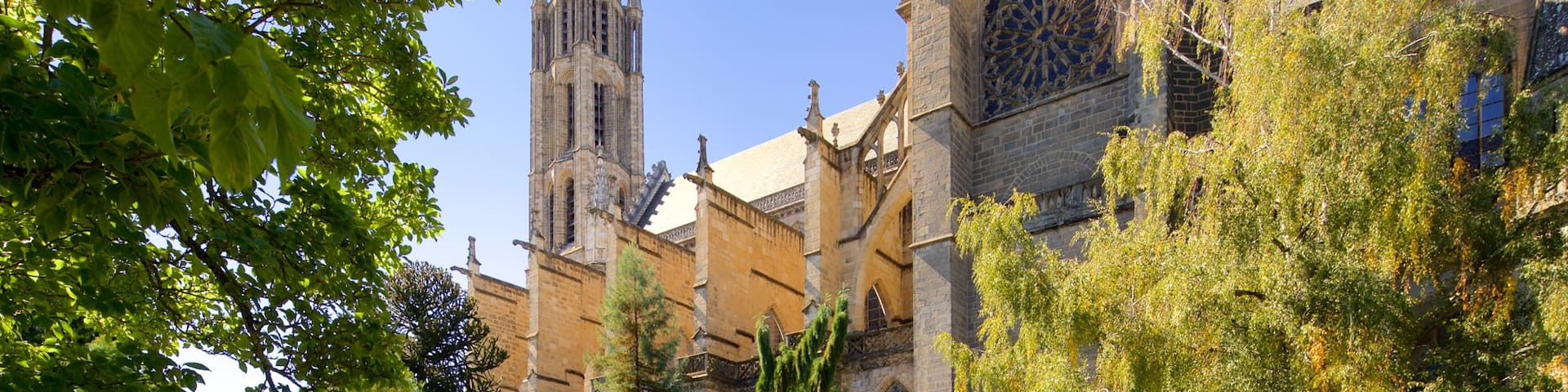 Jardin de l\'Évêché mit einem Kirche oder Kathedrale und historische Architektur