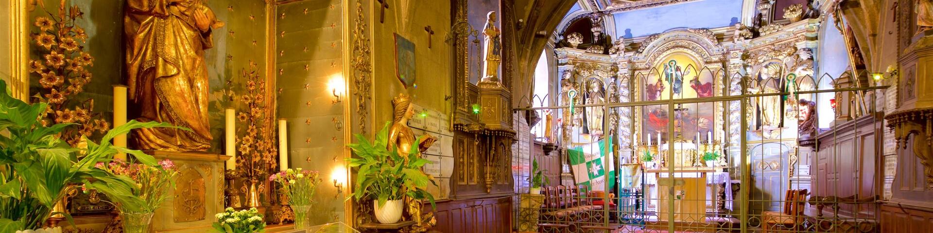 Chapel of St-Aurelien showing interior views, a statue or sculpture and religious aspects