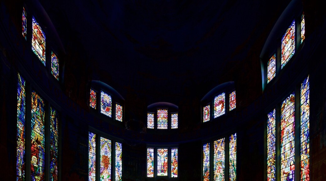 Église St-Blaise featuring a church or cathedral and interior views