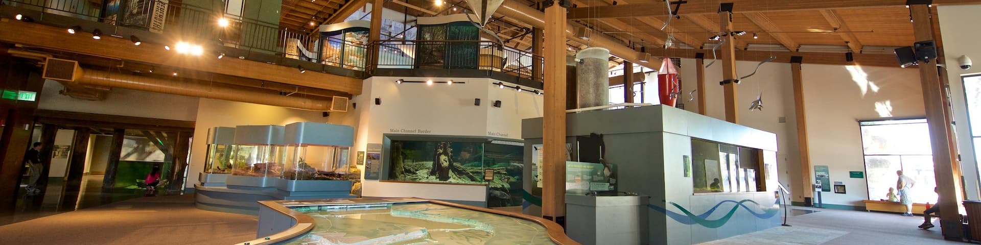 National Mississippi River Museum and Aquarium featuring interior views