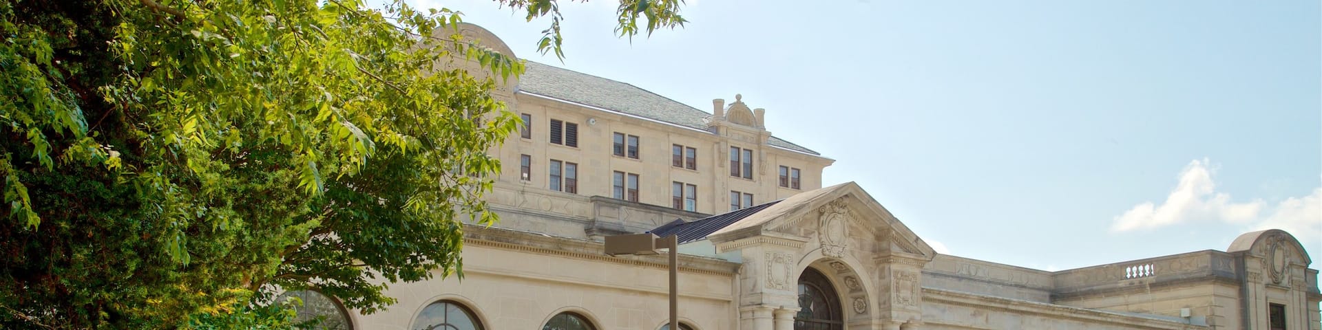 Iowa State University which includes heritage architecture and a park as well as a small group of people