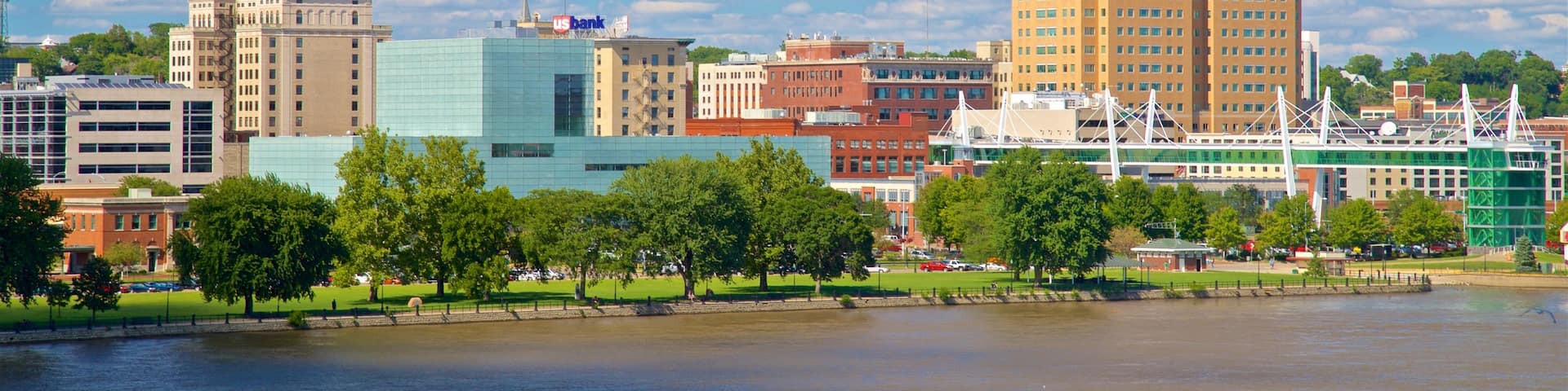 Davenport featuring a city and a river or creek