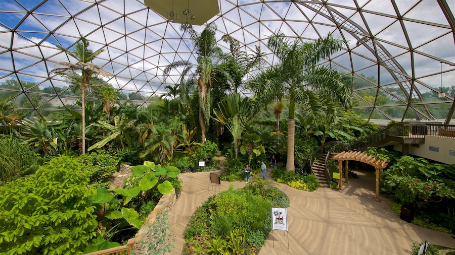 Des Moines Botanical Center showing a garden and interior views