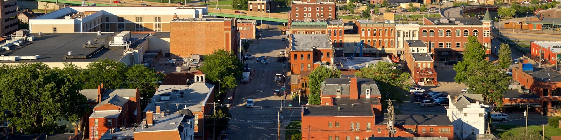 Fourth Street Elevator which includes landscape views and a small town or village