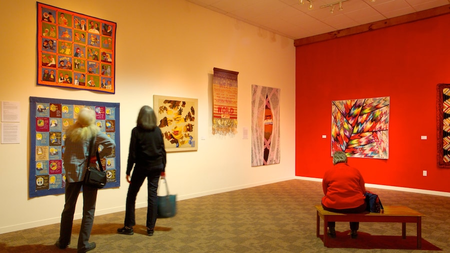 San Jose Museum of Quilts and Textiles featuring interior views and art