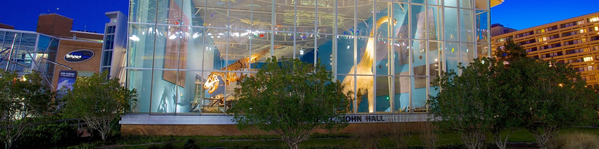 Maryland Science Center featuring night scenes and a city