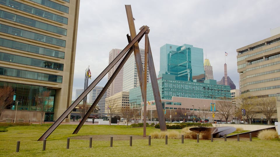 Baltimore Inner Harbor welches beinhaltet Stadt und Hochhaus