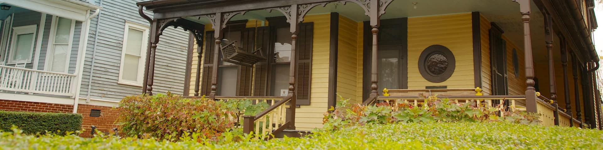 Sitio histórico nacional Martin Luther King Jr. mostrando un monumento y una casa