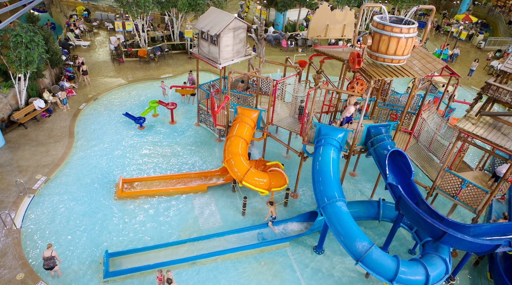 Water Park of America que incluye paseos, una alberca y un parque acuático